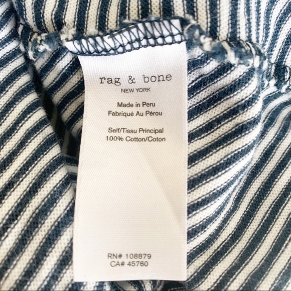 Rag & Bone Striped Knit T-shirt Long Sleeve Pullover Navy Blue White Dre… - Picture 11 of 13